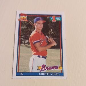 Topps Baseball Card with Orange and Blue Accents